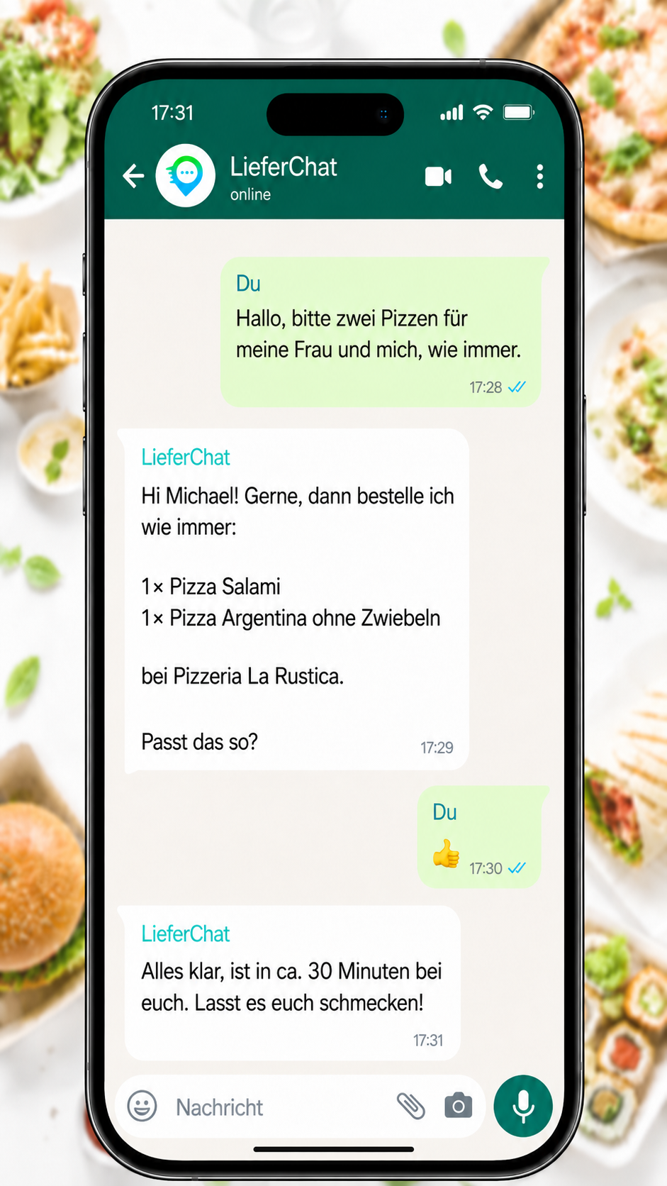 WhatsApp-Chat mit LieferChat